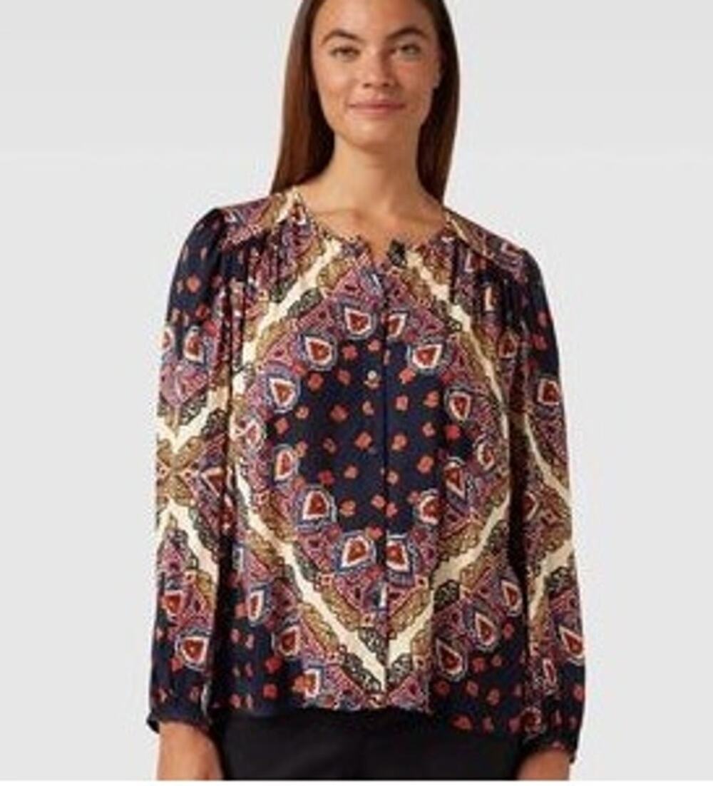 Ba&sh Jedi Multicolor Geometric Print Long Sleeve Blouse Size US 6